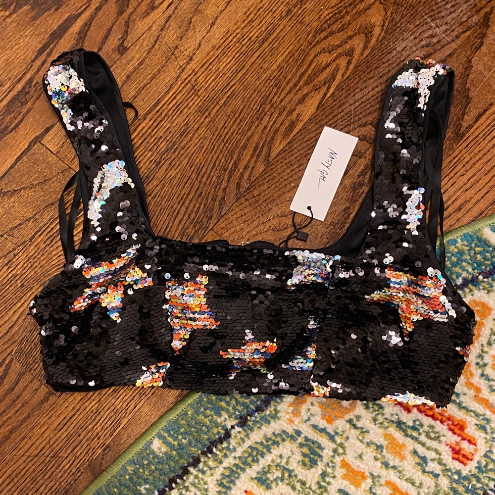 Star sequined bra top
